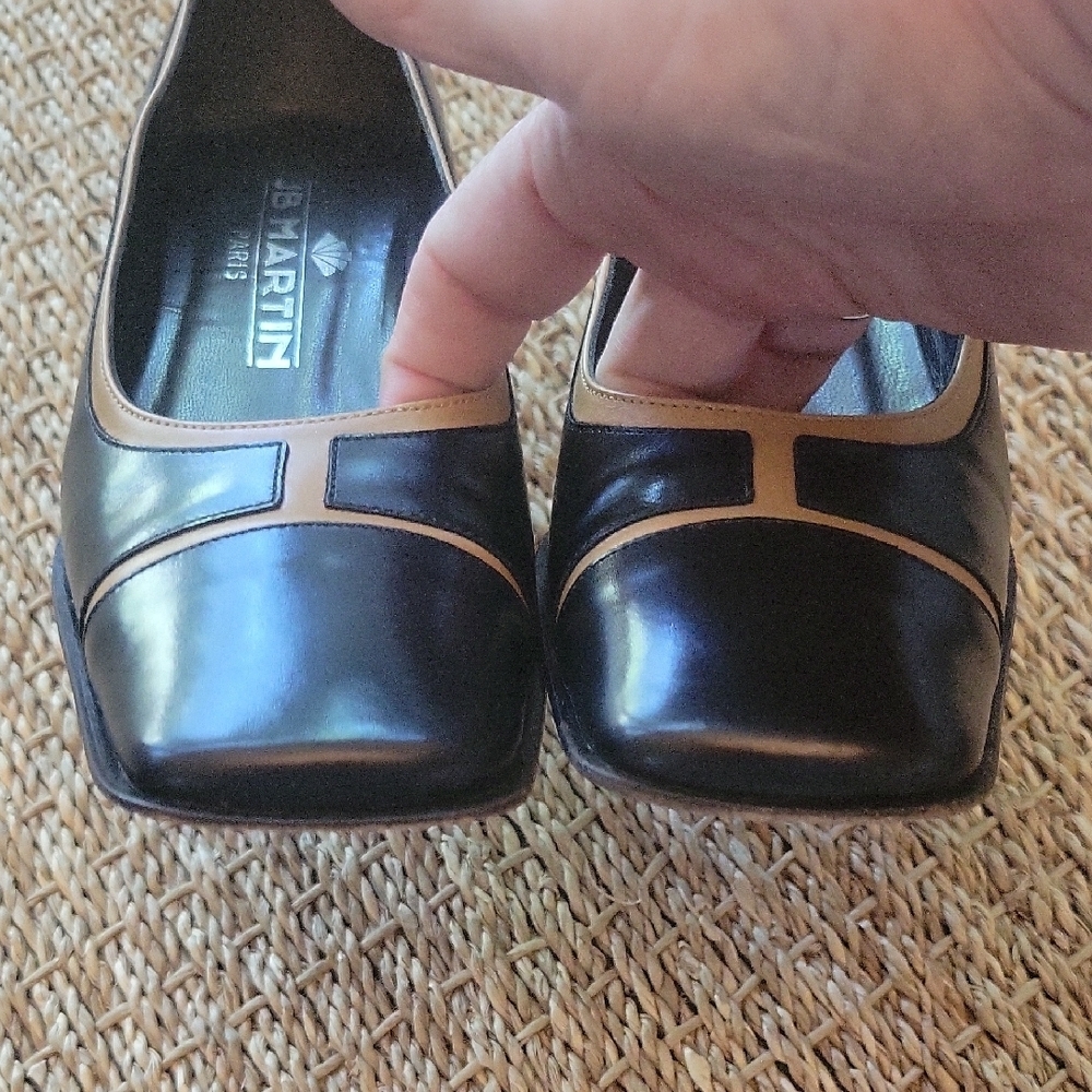 Jb Martin Paris Elegant Black And Tan Leather Blo… - image 4